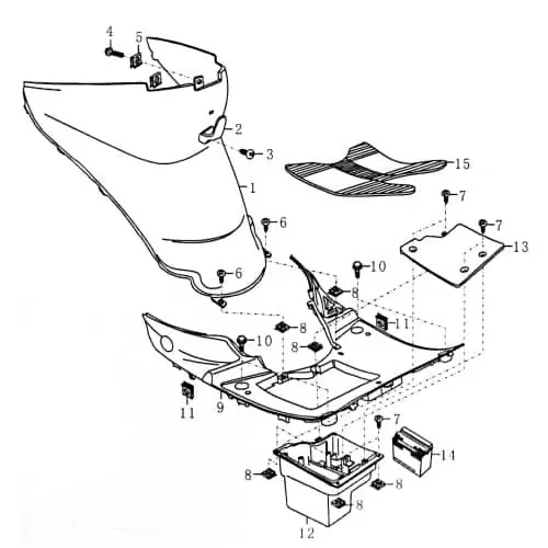 Rex RS450 Batteriefachdeckel Abdeckung 50ccm 4Takt FIG24-13 Batterieabdeckung Batteriedeckel Batteriefachabdeckung 50ccm-4Takt Scooter Angebot