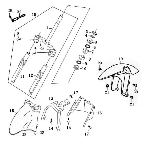 Jetzt Kaufen Vorderradgabel kpl FIG30A-1A Modell REX RS450 QM50QT-6