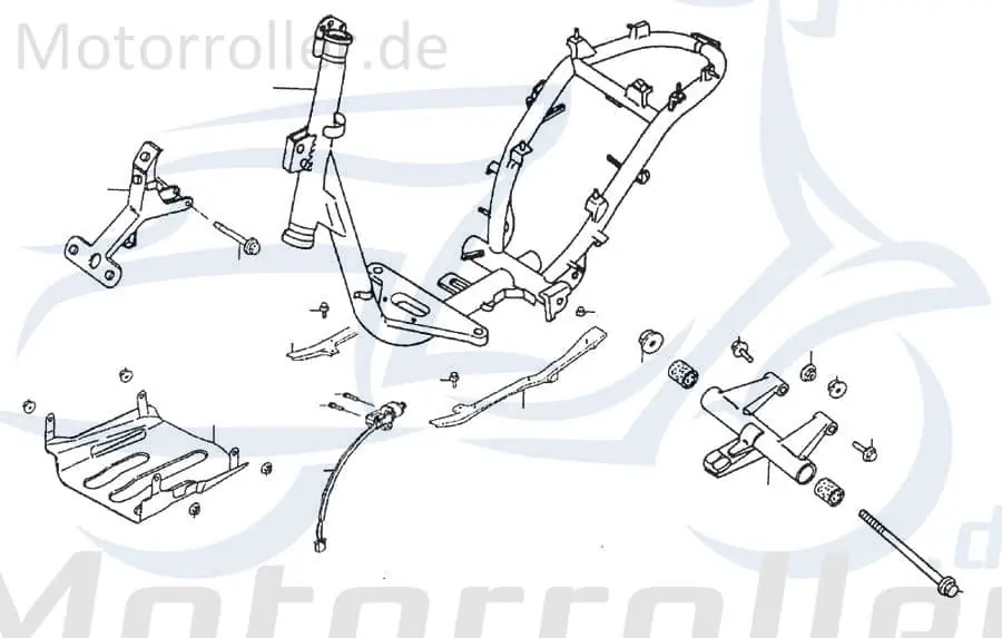 Träger rechts Rahmen Motorroller Rex RS600 89699 Schneller Versand