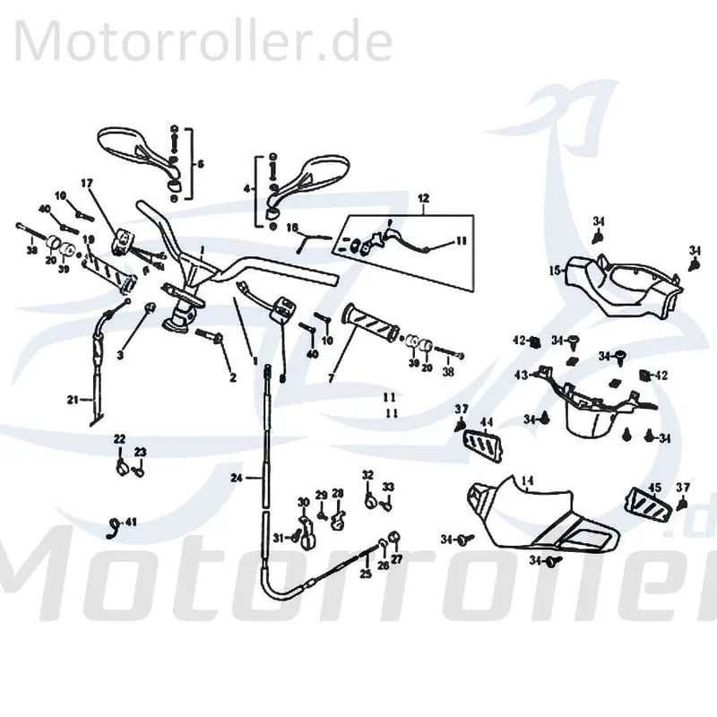 Neue Kollektion Rex RS700 Lenkerverkleidung Frontmaske 50ccm 4Takt FIG26B-5 Frontverkleidung Frontschürze Lenkerabdeckung Front-Cover Front-Schürze