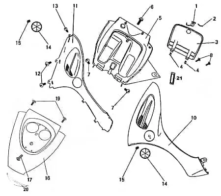 Kreidler Florett RMC-E 50 Frontverkleidung 125ccm 4Takt FIG 27-2-1 silber links Frontschürze Frontmaske Front-Cover Lenkerverkleidung Neue Kollektion