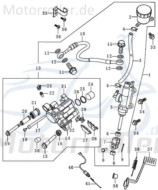 Billig Kreidler STREET 125 DD Bremslichtschalter 125ccm 4Takt FIG.C13-40 Bremsschalter Stop-Schalter Bremslicht-Schalter Stoplichtschalter
