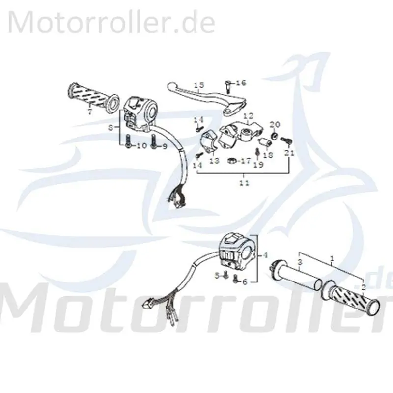 Bestseller Kreidler STREET 125 DD Kupplungshebel 125ccm 4Takt FIG.C11-15 Kupplungsgeber Kupplungsarm 125ccm-4Takt Scooter Ersatzteil Service
