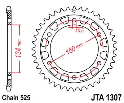Solange Der Vorrat Reicht Kettenrad ALU 42Z 525 SI Innen Ø 134 Lochkreis 160 passend für Honda CBR 600