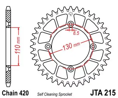 Kettenrad ALU 49Z 420 SI passend für Honda CRF 150 RB Bestseller