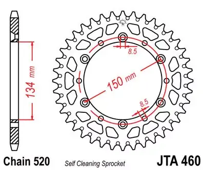 Neu Kettenrad ALU 52Z 520 SI passend für Kawasaki KX 125