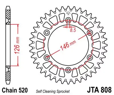 Kettenrad ALU 52Z 520 SI passend für Suzuki DR-Z 400 RM-Z 450 Top-Seller
