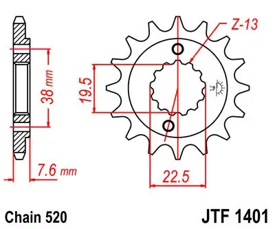Ritzel 16Z 520 feinverzahnt passend für Suzuki LT-Z 400, LT-R 450, Kawasaki KFX 400 Garantierte Lieferung