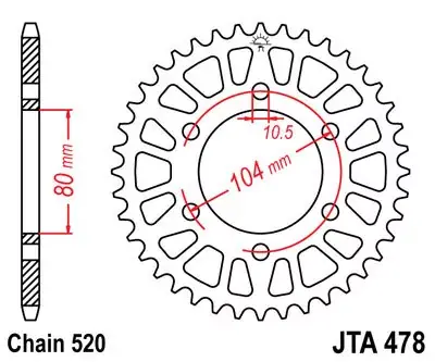 Beliebt Kettenrad Alu 47Z 520 SI passend für Kawasaki