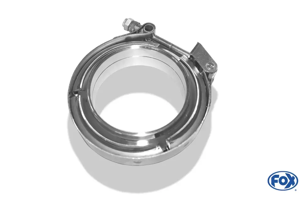Garantierte Lieferung FOX V-Bandschelle Ø51mm Set Edelstahl mit Schnellverschluss