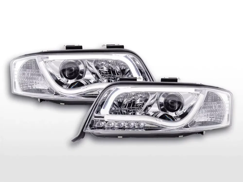 Scheinwerfer Set Daylight LED chrom passend für Audi A6 4B (2001-2004) Echt