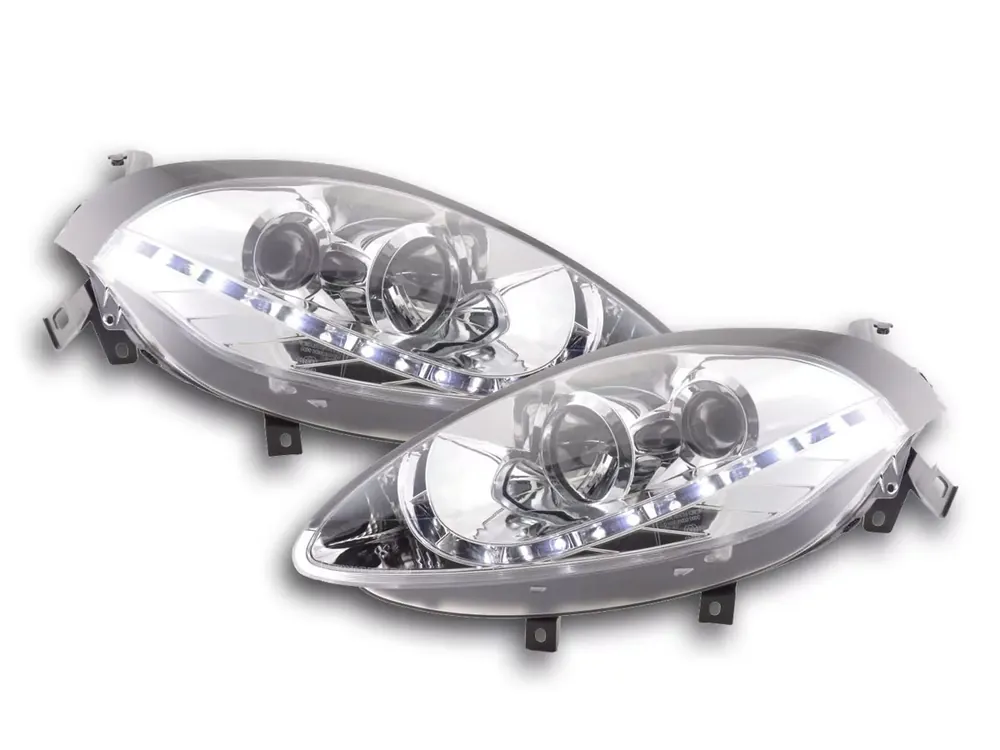 Scheinwerfer Set Daylight LED chrom passend für Fiat Bravo Typ 198 ab 2007 Begrenztes Angebot