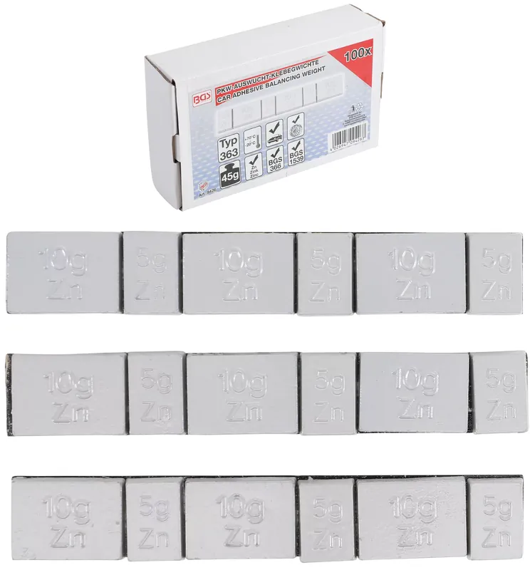 Angebot Auswuchtklebegewichte Typ 363 45 g Zink 100-tlg.