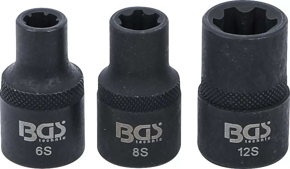 Aktuell BGS Steckschlüssel-Einsatz-Satz Keil-Profil (für RIBE) M6S, M8S, M12S 3-tlg.