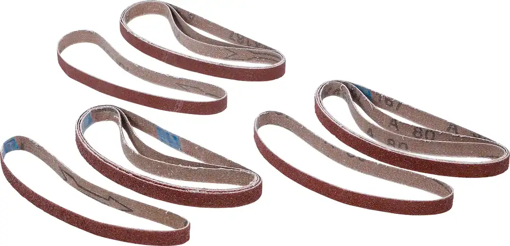 Rabatt Schleifband-Satz 10 mm x 330 mm K60-K80-K120 12 tlg.