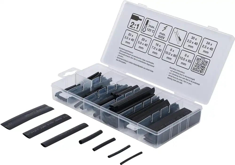 Schrumpfschlauch-Sortiment 126-teilig schwarz Heißes Angebot