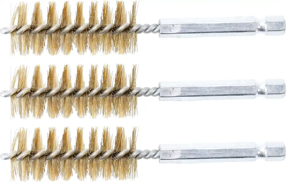 BGS Messingbürste 19 mm 3-tlg. mit 6,3 mm Außensechskant-Antrieb Schneller Versand