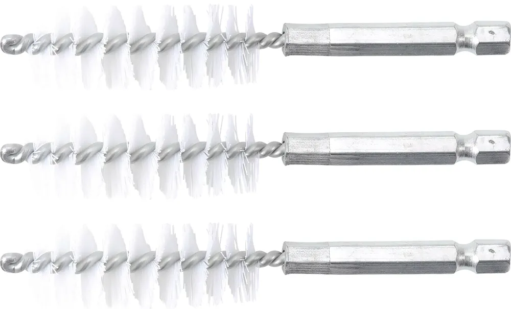 BGS Nylonbürsten-Set 17 mm 3-tlg. mit Außensechskant 6,3 mm Antrieb Expressversand