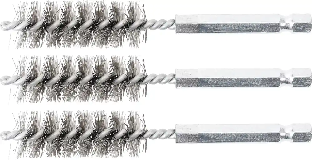 Versand Am Gleichen Tag BGS Stahlbürsten-Set 15 mm 3-tlg mit Außensechskant 6,3 mm