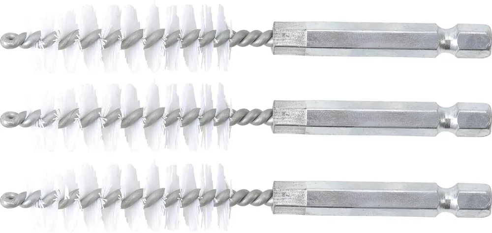 Angebot BGS Nylonbürsten-Set 14 mm Außensechskant 6,3 mm 3-tlg.