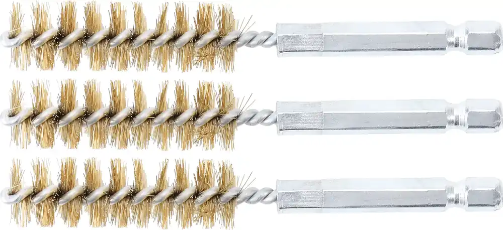 Direktkauf BGS Messingbürstenset 14 mm 3-tlg. mit 1/4" Außensechskant-Antrieb