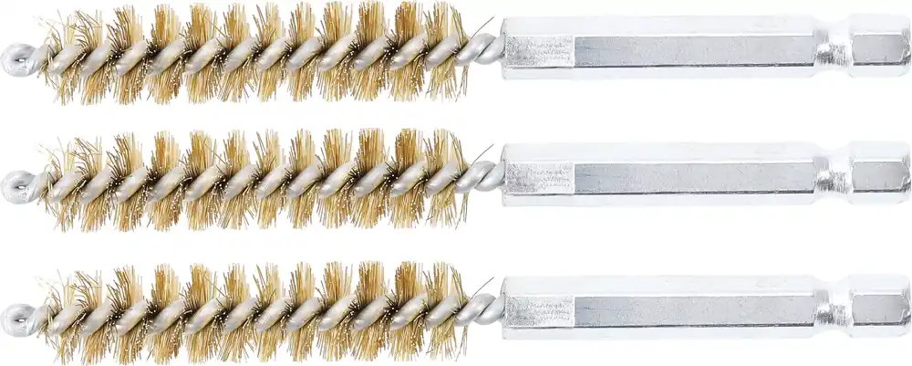 BGS Messingbürsten Set 11 mm Außensechskant 6,3 mm 3-tlg. Schnäppchen