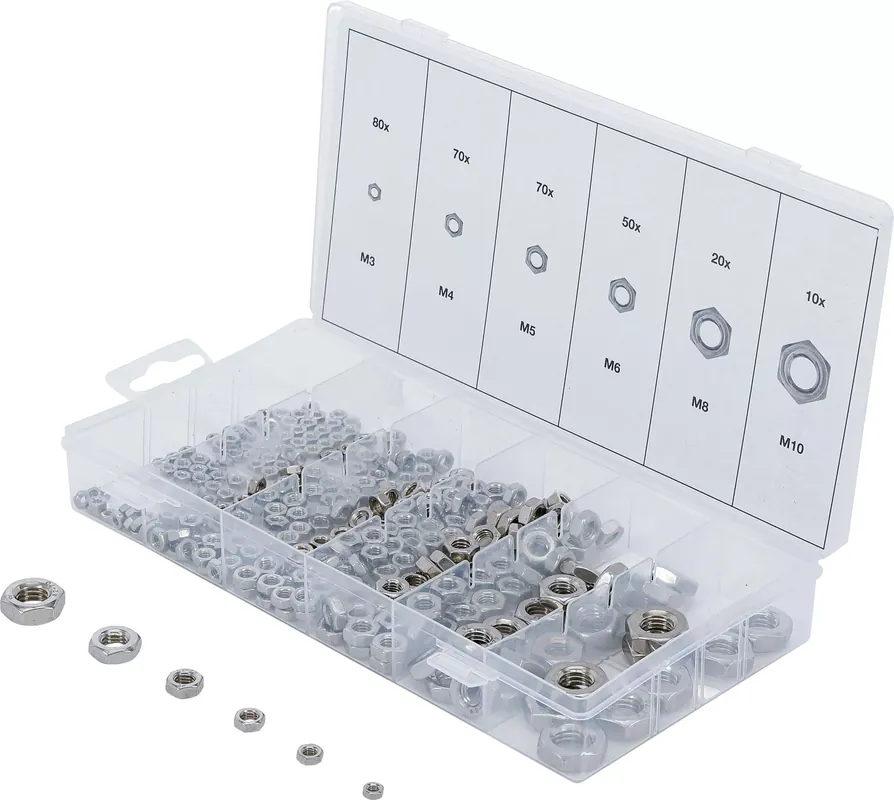 Angebot Sechskant-Muttern-Sortiment Edelstahl 300-tlg.