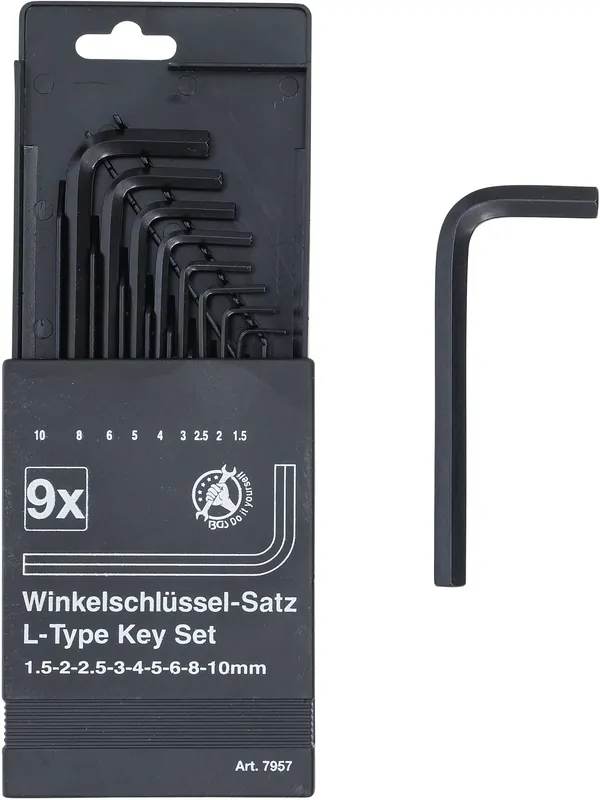 Winkelschlüssel-Satz Innensechskant 1,5–10 mm 9-tlg. Geprüft