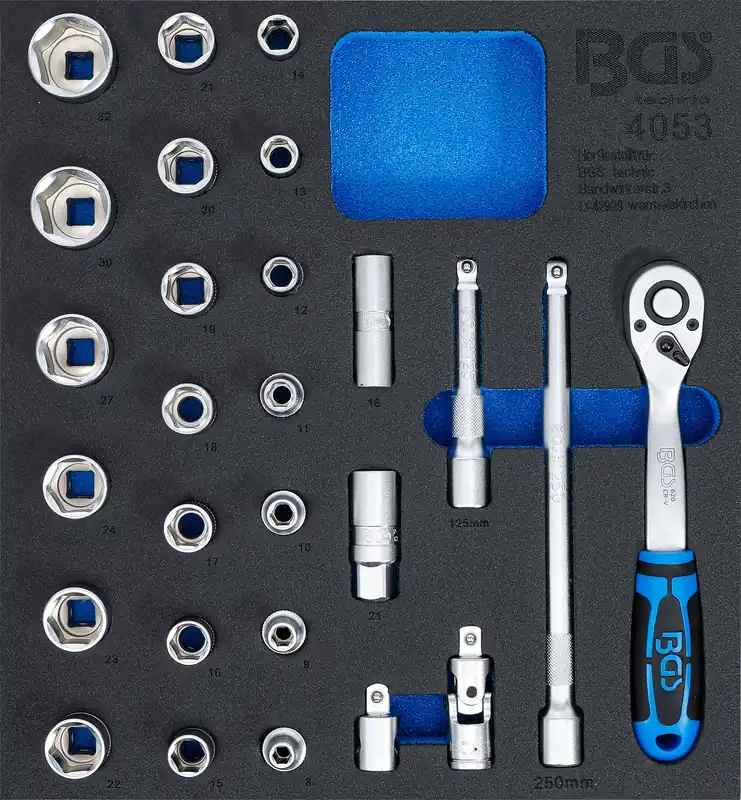 BGS Werkstattwageneinlage 2/3 Steckschlüssel-Satz 12,5 mm (1/2") 27-tlg. Top-Angebot
