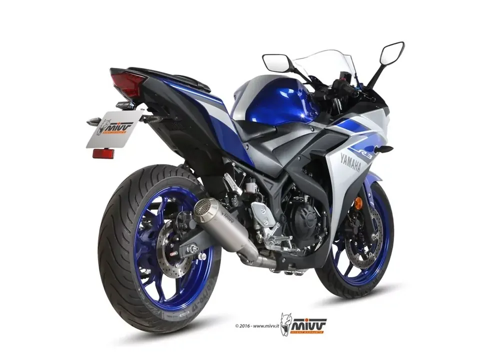 MIVV MK3 Komplettanlage Edelstahl passend für Yamaha YZF R25 2015-2023 Neue Ware
