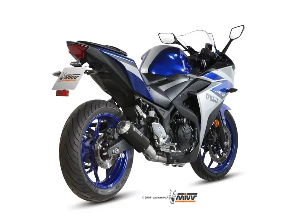 MIVV MK3 Komplettanlage Edelstahl Schwarz passend für YAMAHA YZF R25 Geprüft