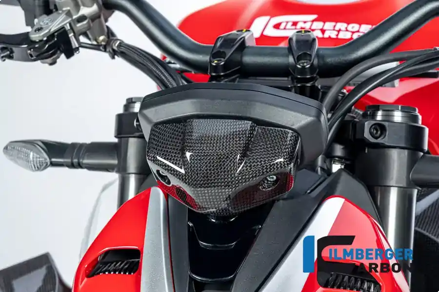Neuheit Ilmberger Carbon Instrumentenabdeckung glänzend passend für Ducati Streetfighter V2 2022-
