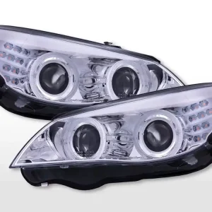 Angebot Xenon Angel Eyes Scheinwerfer passend für BMW 5er E60/E61 Chrom
