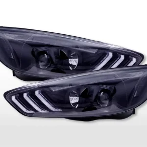 Billig Daylight Scheinwerfer mit LED Tagfahrlicht passend für Ford Focus (C346) 2015-2018 schwarz