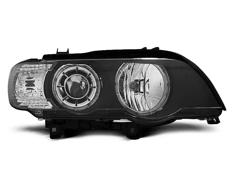 Geprüft Scheinwerfer Angel Eyes schwarz passend für BMW X5 E53