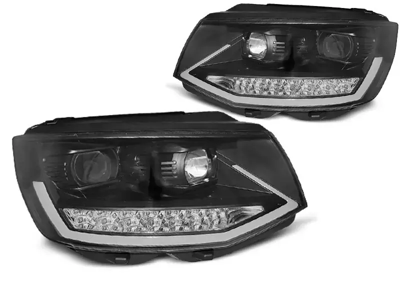 Saisonangebot Scheinwerfer Röhrenlicht DRL schwarz chrom dynamische Blinker passend für VW T6 15-19