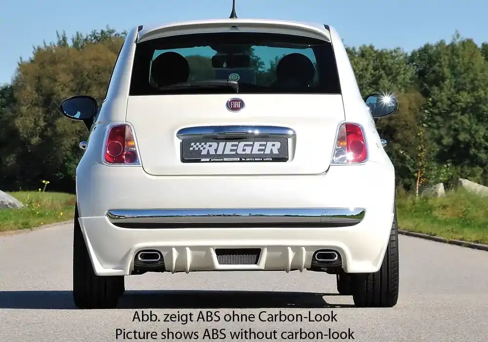 Abverkauf Rieger Heckschürzenansatz passend für Fiat 500 (312) 2-tür. 10.07–11.16