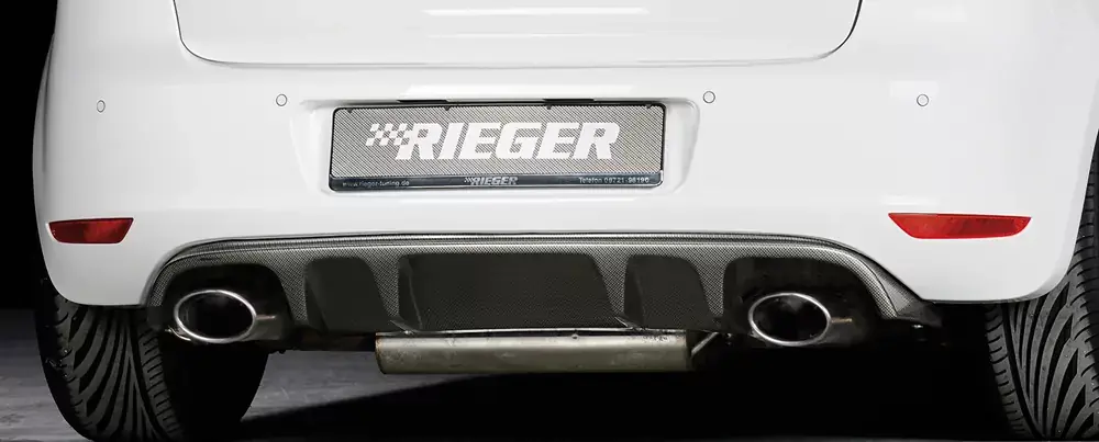 Rieger Heckeinsatz mit 2 Doppelfinnen passend für VW Golf 6 GTI 5-türig Kracherpreis