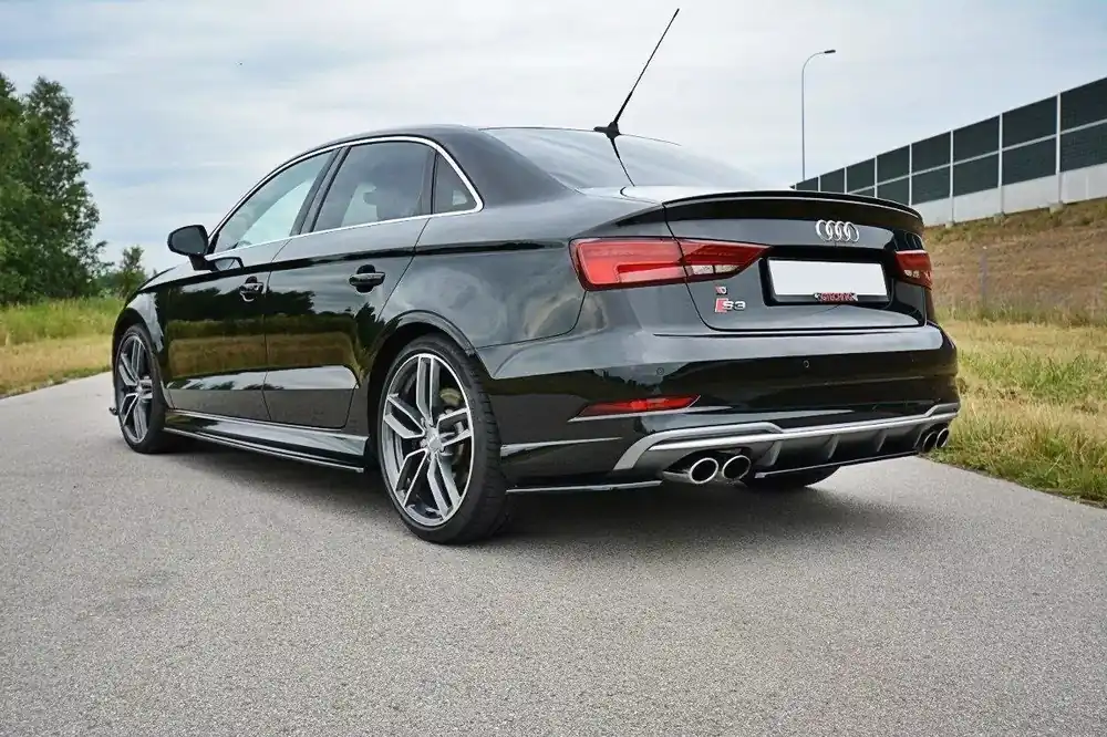 Heck Ansatz Flaps Diffusor passend für Audi S3 / A3 S-Line 8V FL Limousine Expressversand