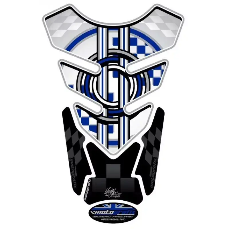 Aktuell Motografix 3D Gel Tank Pad Blue/White passend für Universal Motorrad