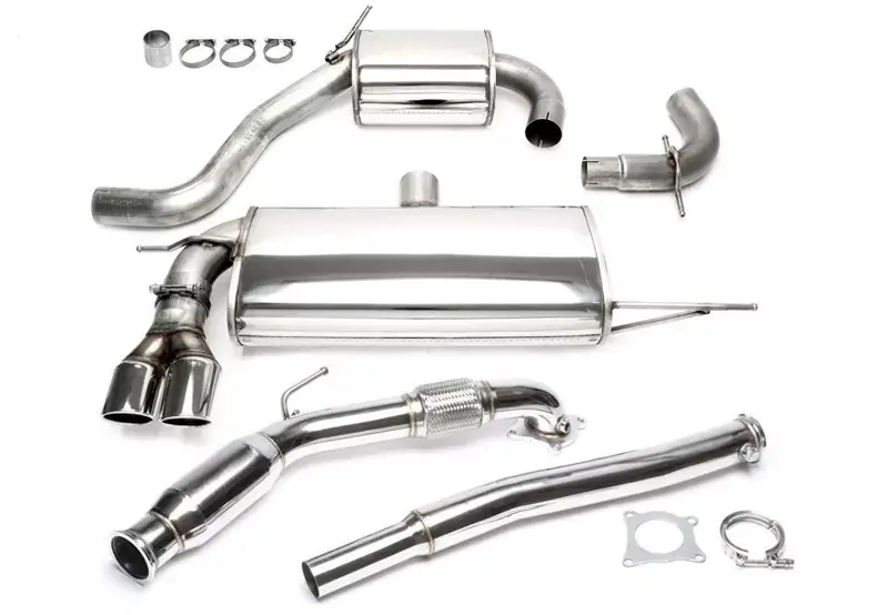 Expressversand TA Technix Downpipe mit Kat + Edelstahl Anlage 2x80mm passend für Audi A3 8P, VW Golf V+VI