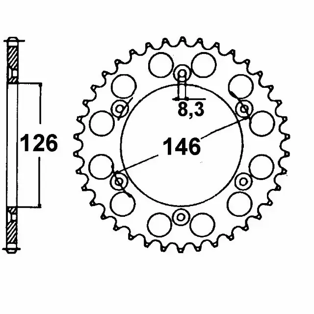 Kettenrad Stahl 48 Zähne Teilung 520 passend für Suzuki, Kawasaki Nur Heute