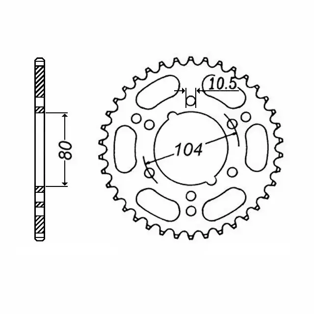 Kettenrad Aluminium passend für Kawasaki Z-46 Begrenztes Angebot