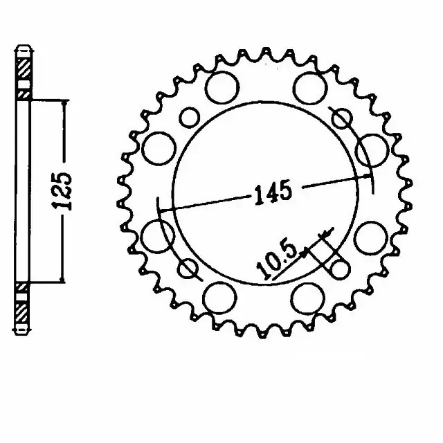 Jetzt Kaufen Kettenrad Stahl 45 Zähne Teilung 520 passend für Yamaha & MZ