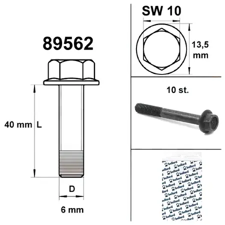 Motorschraube SW 10 M6x40 schwarz (x10) Angebot