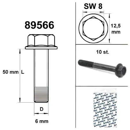 Saisonangebot Motorschraube SW 8 M6x50 schwarz (x10)