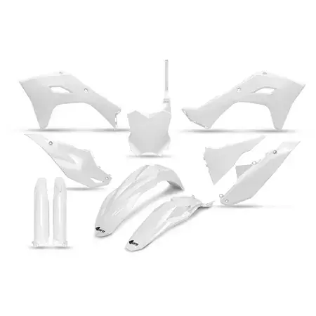 Super-Preis Plastik Kit mit Gabelprotektoren KX 450 2024 weiss UFO