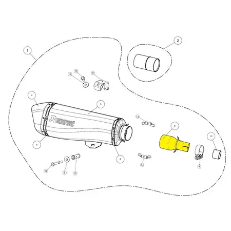 Krümmeranschluss Akrapovic Piaggio MP3 Preisreduziert