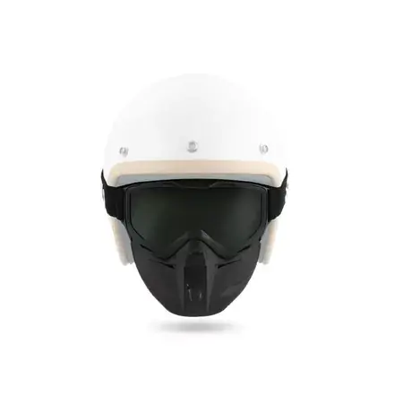 Neu Gesichtsmaske mit Crossbrille für Jethelm NoEnd, getönt