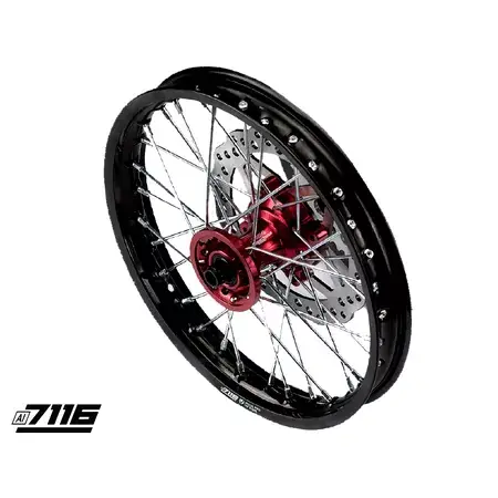 Felge vorn Alu 1.4x14" CNC Nabe 2018 rot m. Bremsscheibe YCF Factory Pitbike Sonderangebot